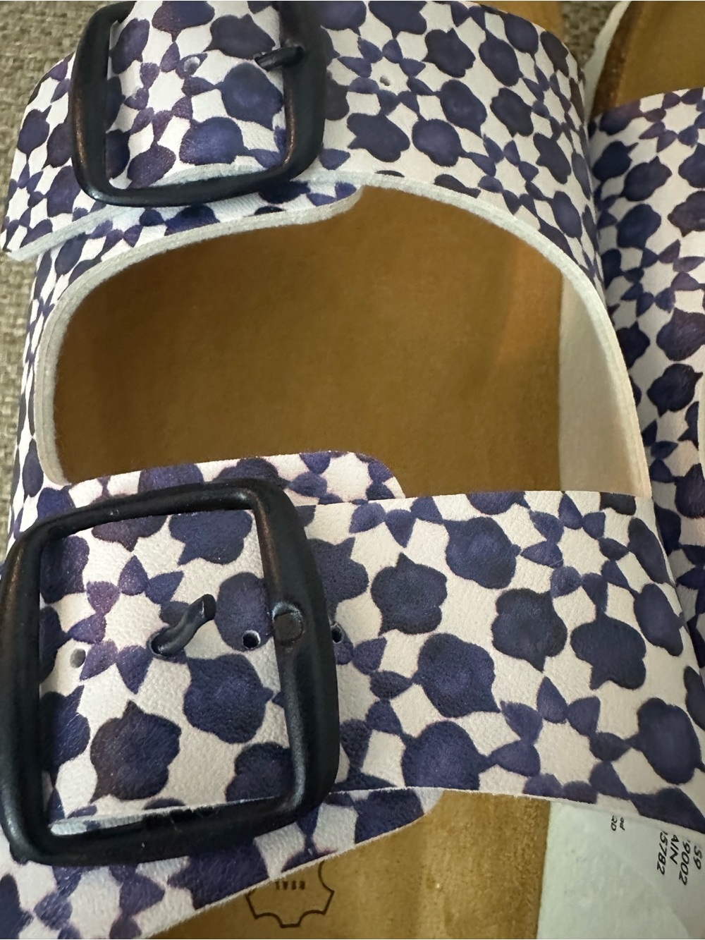 Joules Navy Geo Double-Buckle Slide Sandals EU 41 | US 9.5 - 10 New In Box - Picture 4 of 14